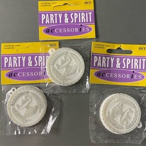 New silver academic homecoming mum accessory